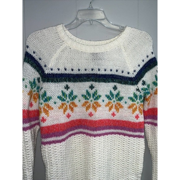 AMERICAN EAGLE Jegging Sweater Women Large‎ Snowflake Rainbow Pride Fair XS - Picture 2 of 9